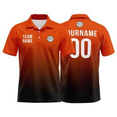 Benutzerdefinierte Orange Schwarz Fußball Polo-Shirts Fügen Sie Ihr Einzigartiges hinzu Logo/Name/Nummer