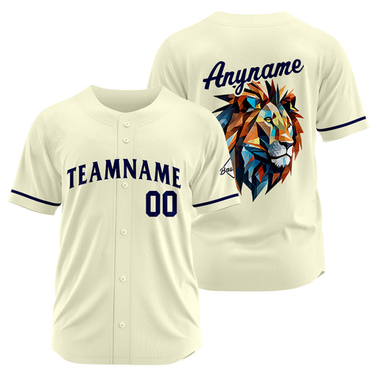 Benutzerdefinierte Baseball Jersey Personalisierte Baseball Shirt genäht und Druck Creme