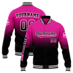 Benutzerdefinierte Verlauf Varsity-Jacke. Letterman-Jacke Rose Schwarz