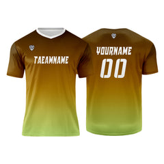 Benutzerdefinierte Braun Gelb Grün Trikots für Männer Frauen Personalisierte Fußball Uniformen für Erwachsene und Kind