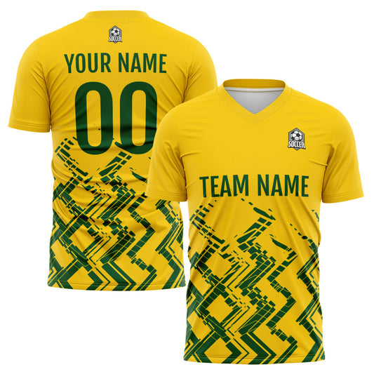 Benutzerdefinierte Gelb Grün Fußball Trikots für Männer Frauen Personalisierte Fußball Uniformen für Erwachsene und Kind