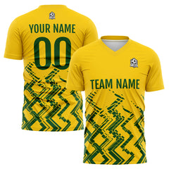 Benutzerdefinierte Gelb Grün Fußball Trikots für Männer Frauen Personalisierte Fußball Uniformen für Erwachsene und Kind