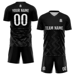 Benutzerdefinierte Schwarz Grau Fußball Trikots für Männer Frauen Personalisierte Fußball Uniformen für Erwachsene und Kind