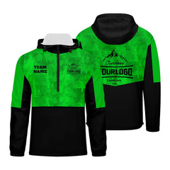 Anpassbare Grün Tarnung Winddichte Softshell Kapuzenjacke - Vollverschluss, Logo- & Text-Druck
