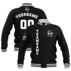 Benutzerdefiniert Schwarz Weiß Wasserdichte Varsity Jacken Personalisiert genäht Name Nummer Logo zu Letterman Jacken
