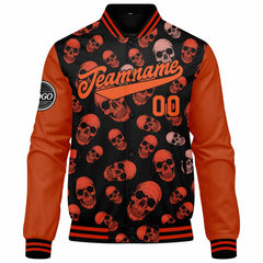 Benutzerdefinierte Verlauf Varsity-Jacke. Letterman-Jacke Orange
