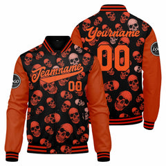 Benutzerdefinierte Verlauf Varsity-Jacke. Letterman-Jacke Orange