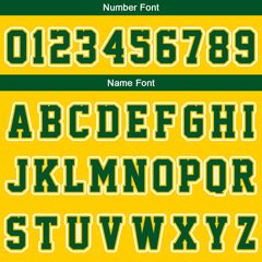 Benutzerdefinierter Gelb Grün Basketball Jersey Uniform Anzug gedruckt Ihr Logo Name Nummer