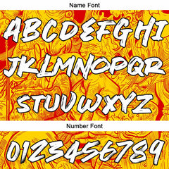 Benutzerdefinierter Sweatshirt-Hoodie für Mann, Frau, Mädchen, Junge. Drucken Sie Ihr Logo, Ihren Namen und Ihre Nummer Gelb&Rot