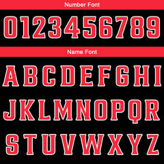 Benutzerdefinierter Schwarz Rot Basketball Jersey Uniform Anzug gedruckt Ihr Logo Name Nummer