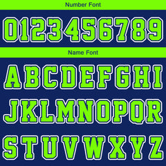 Benutzerdefinierter Marine Neongrün Basketball Jersey Uniform Anzug gedruckt Ihr Logo Name Nummer
