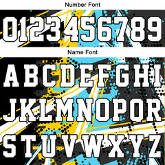 Benutzerdefinierte Reversible Basketball Jersey Personalisierte Print Name Nummer Logo Gelb&Hellblau