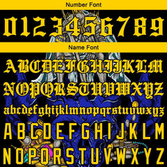 Benutzerdefinierte Verlauf Varsity-Jacke. Letterman-Jacke Royal Gelb