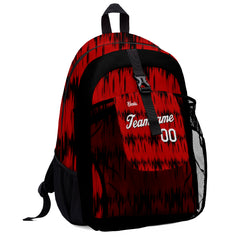 Anpassen Rot Weiß Sport Rucksäcke Mit Personalisiert Namen, Zahlen und Logos