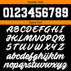 Benutzerdefinierte Schwarz Orange Kurzarm-Kapuzenpullover für Männer Frauen Hemden mit Kapuzen gedruckt Name Logo