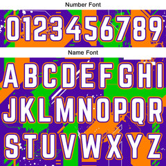 Benutzerdefinierte Lila Orange Reversible Basketball Jersey Personalisierte Print Name Nummer Logo