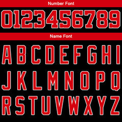 Benutzerdefinierte Varsity-Jacke. Letterman-Jacke für Männer, Frauen und Jugendliche Schwarz Rot