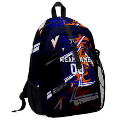 Anpassen Royal Orange Weiß Sport Rucksäcke Mit Personalisiert Namen, Zahlen und Logos