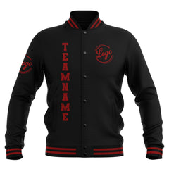 Benutzerdefiniert Schwarz Rot Wasserdichte Varsity Jacken Personalisiert genäht Name Nummer Logo zu Letterman Jacken