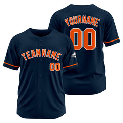 Benutzerdefinierte Authentisch Baseball-Trikot Marine-Orange