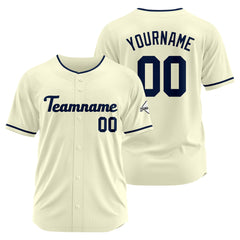 Benutzerdefinierte Authentisch Baseball-Trikot Creme-Marine