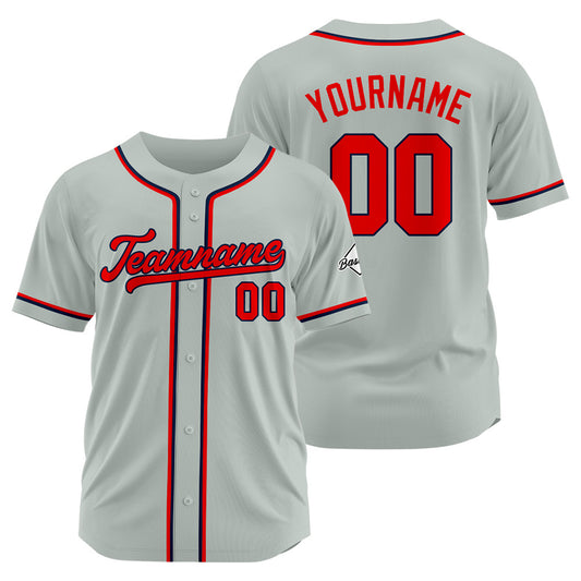 Benutzerdefinierte Authentisch Baseball-Trikot Grau Netz