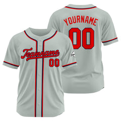 Benutzerdefinierte Authentisch Baseball-Trikot Grau Netz