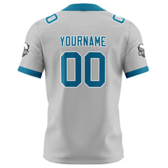 Benutzerdefinierte Grau Blau Fußball Trikots Personalisierter Name Nummer Logo