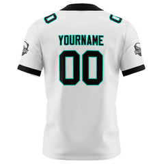 Benutzerdefinierte Weiß Schwarz Fußball Trikots Personalisierter Name Nummer Logo