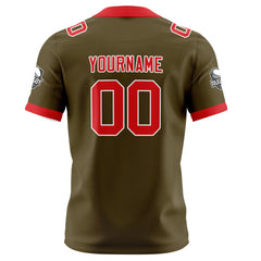 Benutzerdefinierte Braun Rot Fußball Trikots Personalisierter Name Nummer Logo
