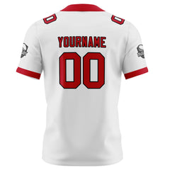 Benutzerdefinierte Weiß Rot Fußball Trikots Personalisierter Name Nummer Logo