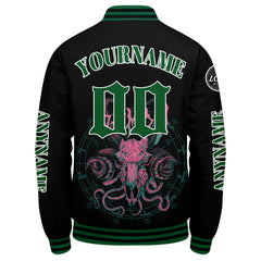 Maßgeschneiderte Grün Letterman Varsity Jacket Individuelle Stickerei Druck nach Ihrem Wunsch