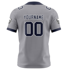 Benutzerdefinierte Grau Marine Fußball Trikots Personalisierter Name Nummer Logo