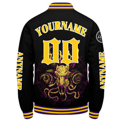 Maßgeschneiderte Gelb Letterman Varsity Jacket Individuelle Stickerei Druck nach Ihrem Wunsch