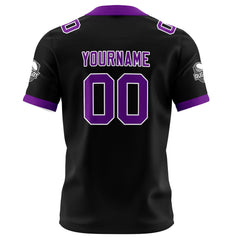 Benutzerdefinierte Schwarz Lila Fußball Trikots Personalisierter Name Nummer Logo