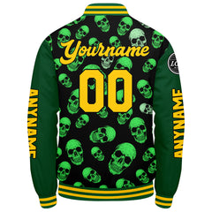 Maßgeschneiderte Grün Letterman Varsity Jacket Individuelle Stickerei Druck nach Ihrem Wunsch