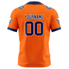 Benutzerdefinierte Orange Blau Fußball Trikots Personalisierter Name Nummer Logo
