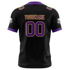 Benutzerdefinierte Schwarz Lila Fußball Trikots Personalisierter Name Nummer Logo