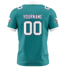 Benutzerdefinierte Aqua Weiß Fußball Trikots Personalisierter Name Nummer Logo