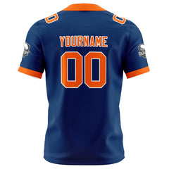Benutzerdefinierte Blau Orange Fußball Trikots Personalisierter Name Nummer Logo