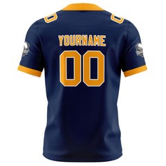 Benutzerdefinierte Blau Gelb Fußball Trikots Personalisierter Name Nummer Logo