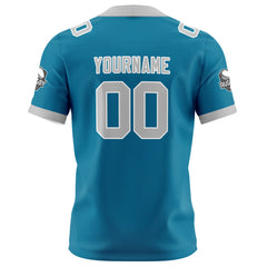 Benutzerdefinierte Blau Grau Fußball Trikots Personalisierter Name Nummer Logo