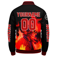 Maßgeschneiderte Schwarz Letterman Varsity Jacket Individuelle Stickerei Druck nach Ihrem Wunsch