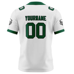 Benutzerdefinierte Weiß Grün Schwarz Fußball Trikots Personalisierter Name Nummer Logo