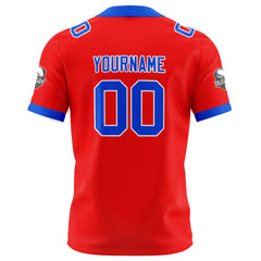 Benutzerdefinierte Rot Blau Fußball Trikots Personalisierter Name Nummer Logo