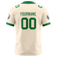 Benutzerdefinierte Creme Grün Fußball Trikots Personalisierter Name Nummer Logo