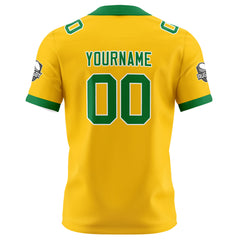Benutzerdefinierte Gelb Grün Fußball Trikots Personalisierter Name Nummer Logo