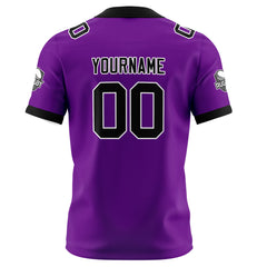 Benutzerdefinierte Lila Schwarz Fußball Trikots Personalisierter Name Nummer Logo