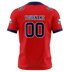 Benutzerdefinierte Rot Marine Fußball Trikots Personalisierter Name Nummer Logo