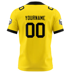 Benutzerdefinierte Gelb Schwarz Fußball Trikots Personalisierter Name Nummer Logo